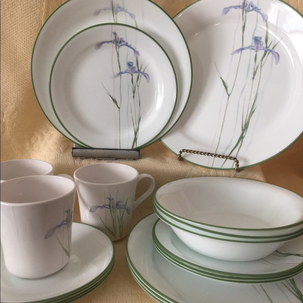 15 Piece Corelle Shadow Iris Lot Bundle
